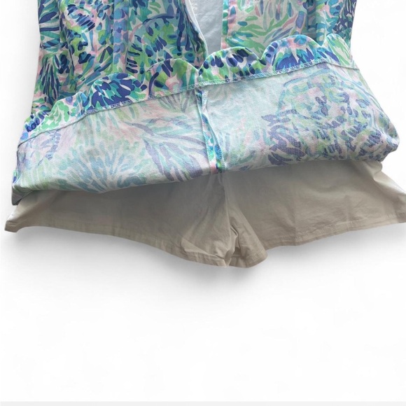 Lilly Pulitzer Jesse Romper Shell of the Party skirted floral lace tank sz 10 - Picture 6 of 6